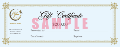 Artmake Yumi Gift Certificate $200